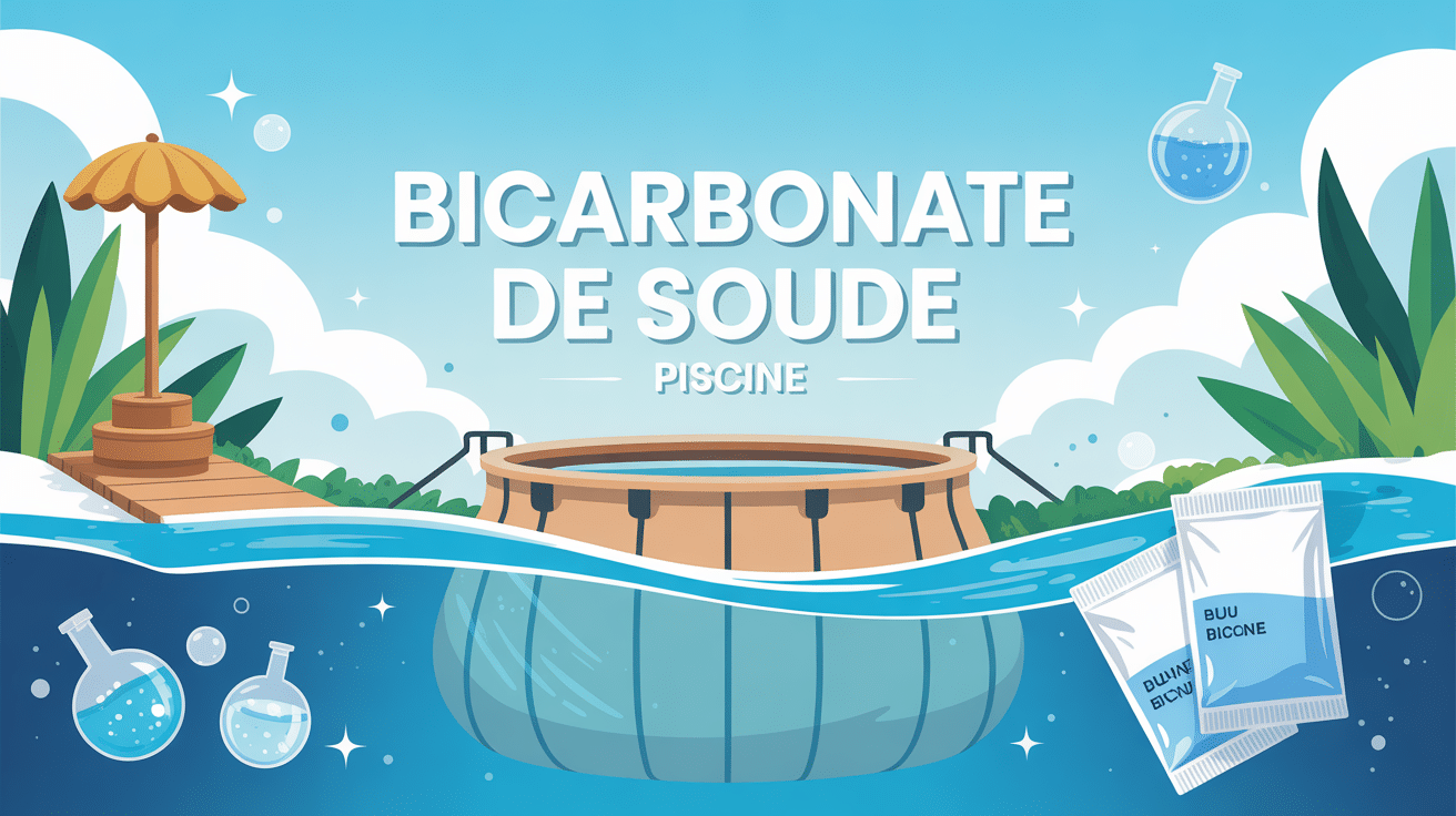 Illustration piscine et bicarbonate de soude entretien eau