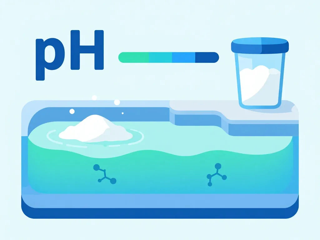 Infographie piscine et bicarbonate de soude équilibre pH