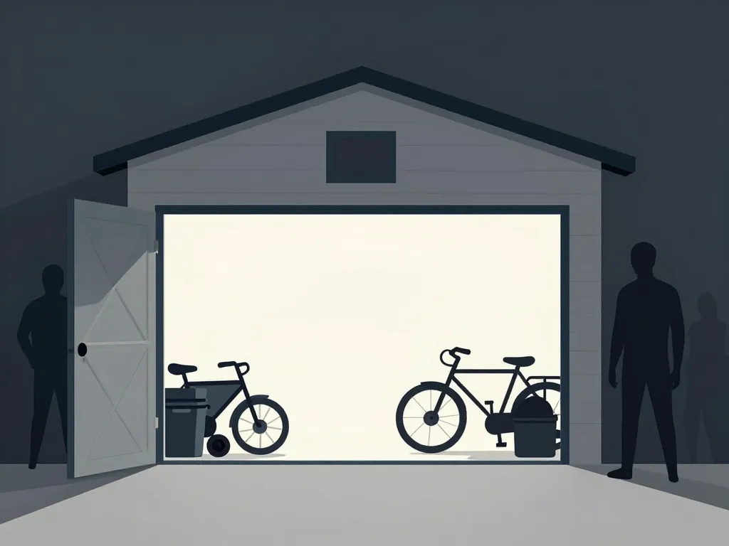 Risques porte ouvert garage objets visibles