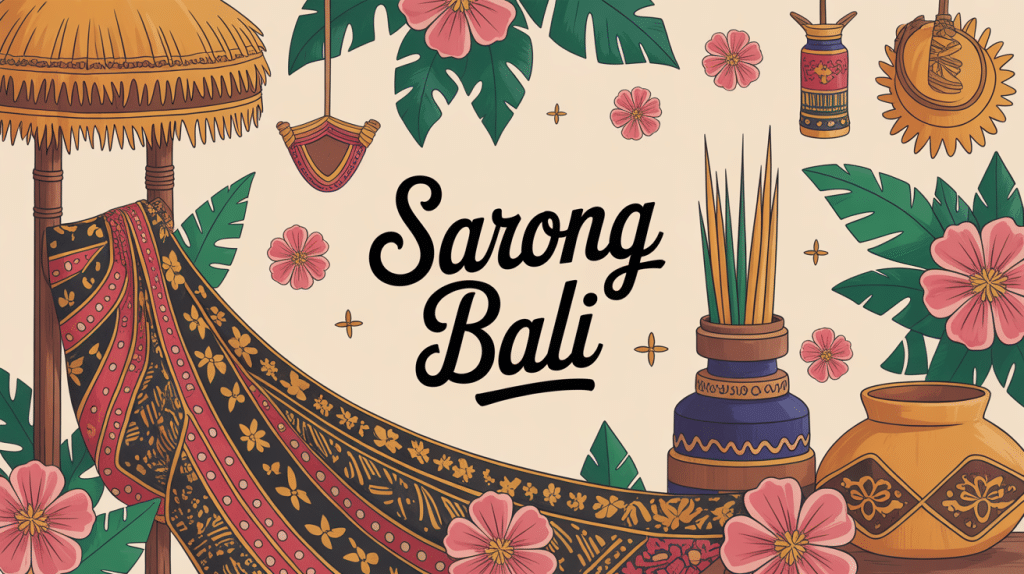 illustration sarong bali traditionnel motif batik