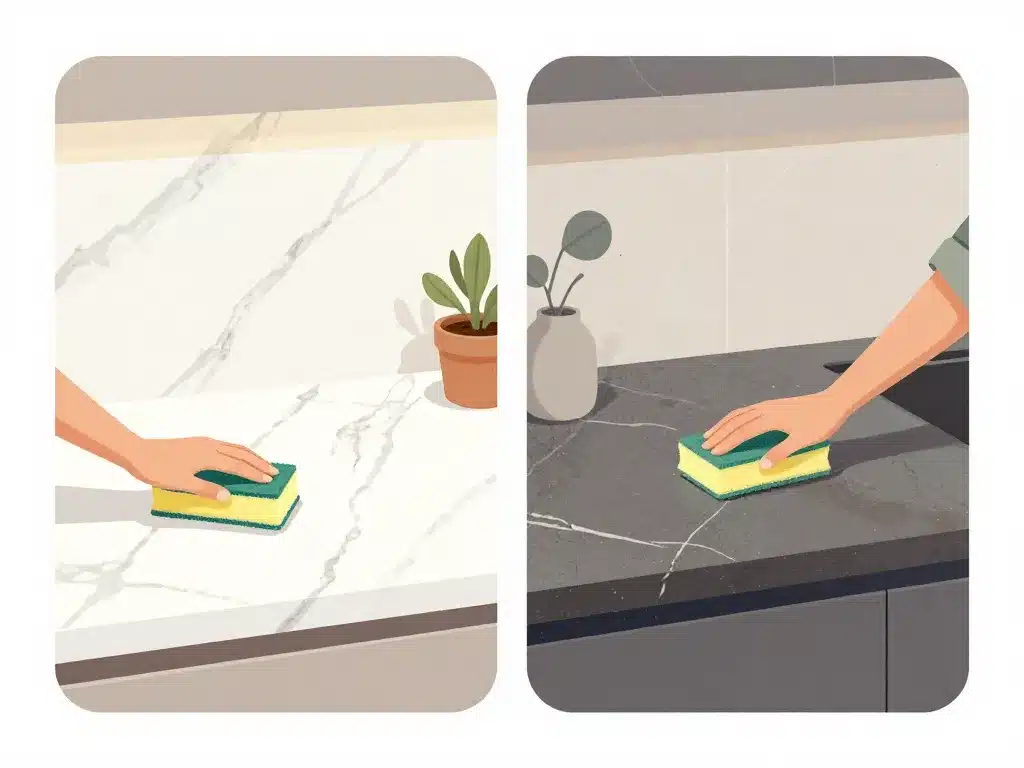 Silestone ou dekton nettoyage et style cuisine