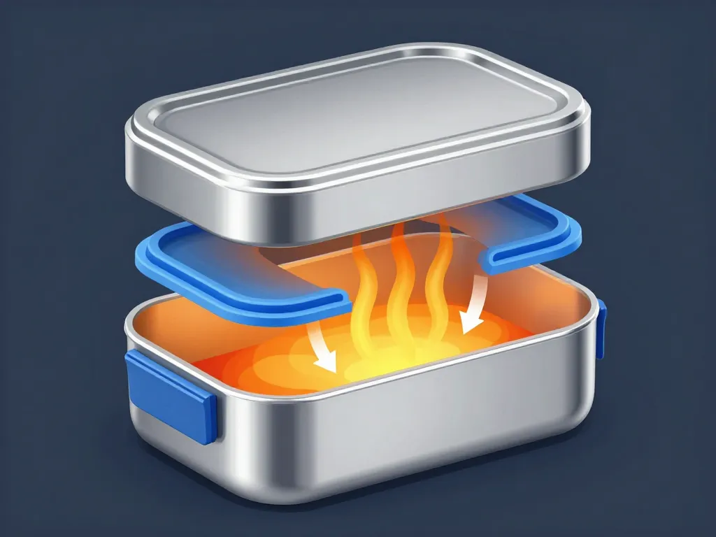 structure interne boîte repas isotherme chaud longue durée