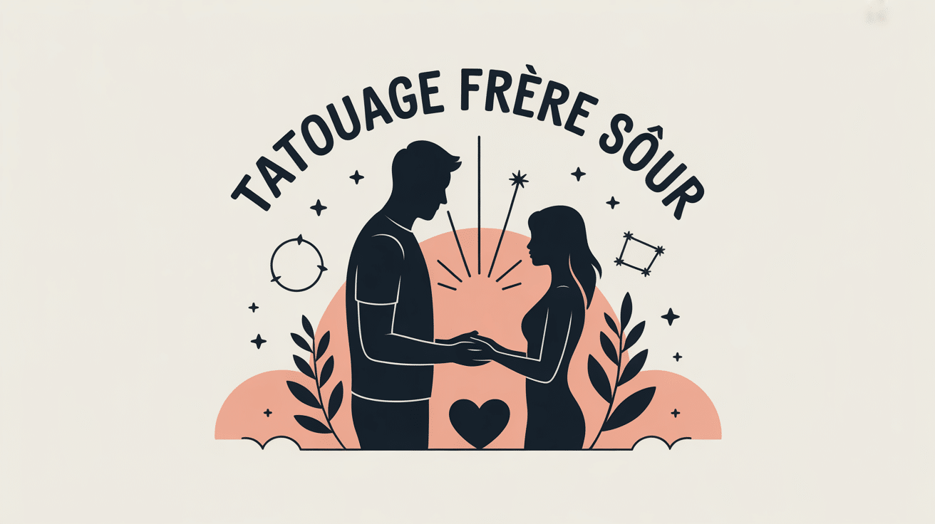 Illustration vectorielle tatouage frere et soeur moderne