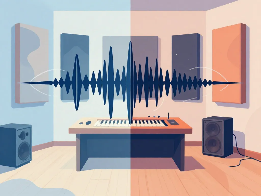 avant après traitement acoustique home studio