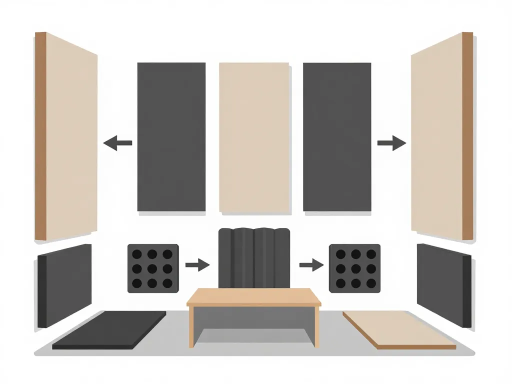 schéma placement panneaux traitement acoustique home studio