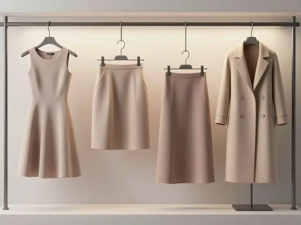 Différents types vêtement en A sur mannequins