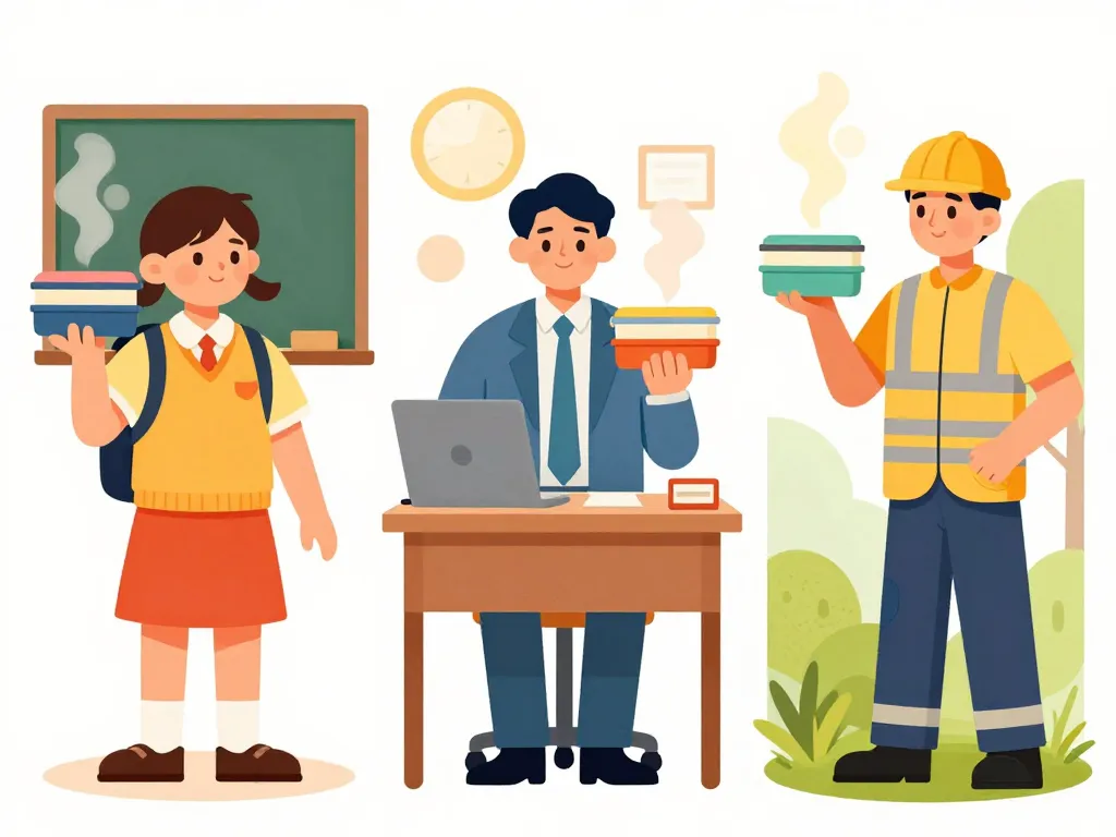 enfants bureau chantier boîte repas isotherme chaud longue durée