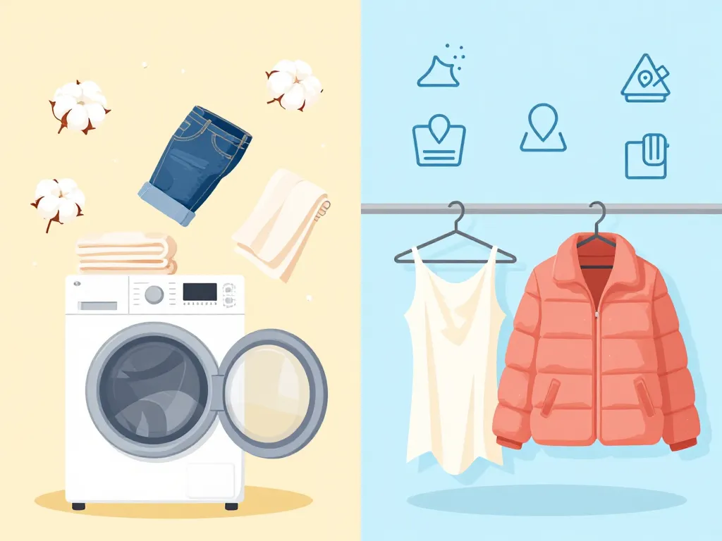 Vetement seche linge compatible et non compatible, illustration simple