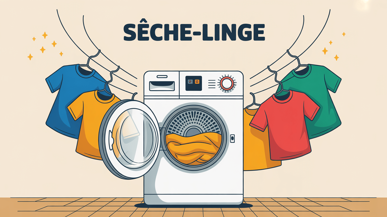 Vetement seche linge illustration moderne, linge protégé