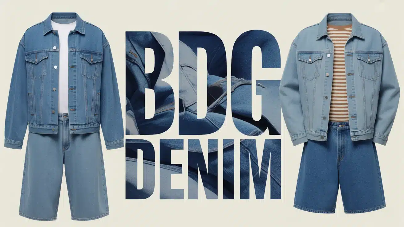 Illustration BDG denim avec jean acid wash et velours côtelé