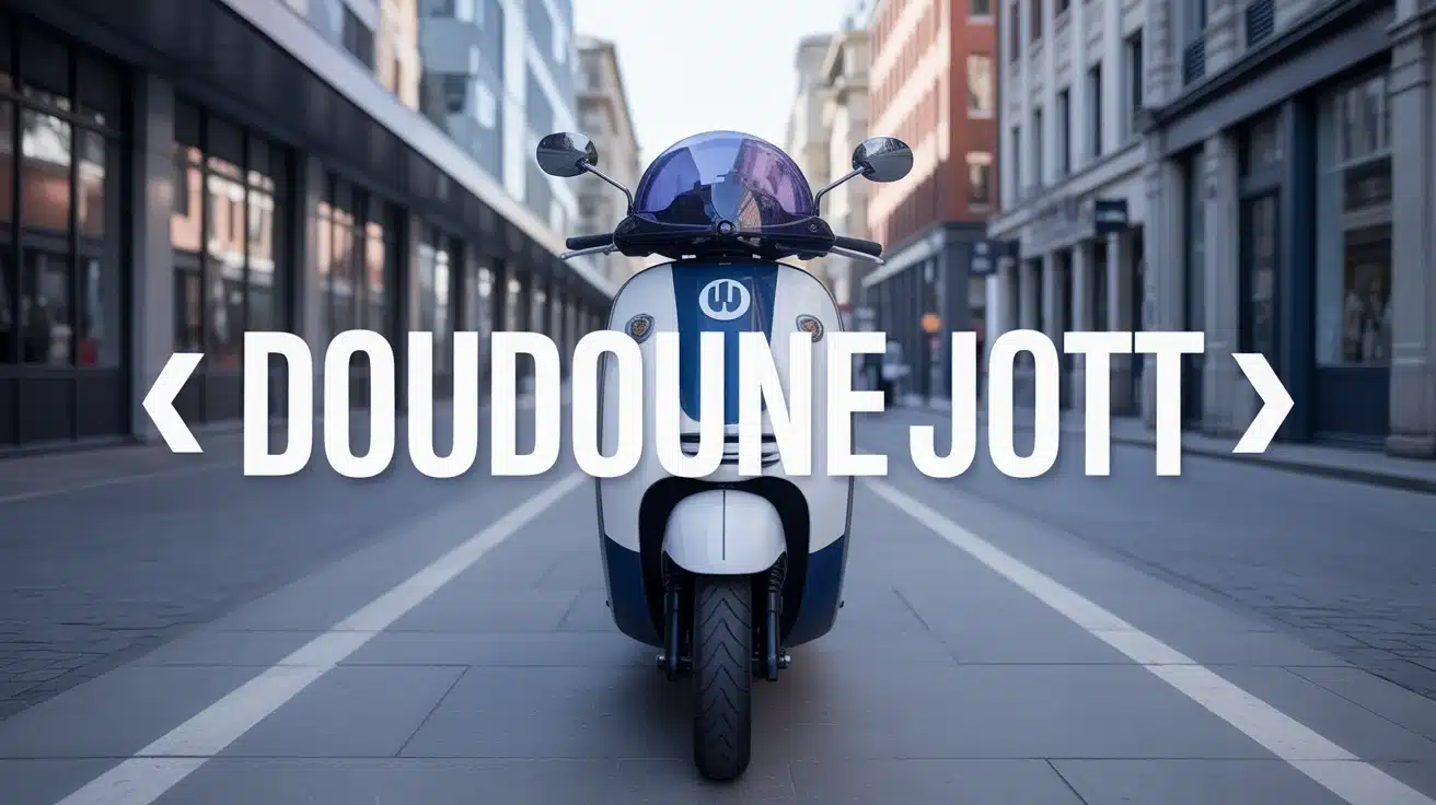 illustration vectorielle doudoune JOTT avec scooter urbain