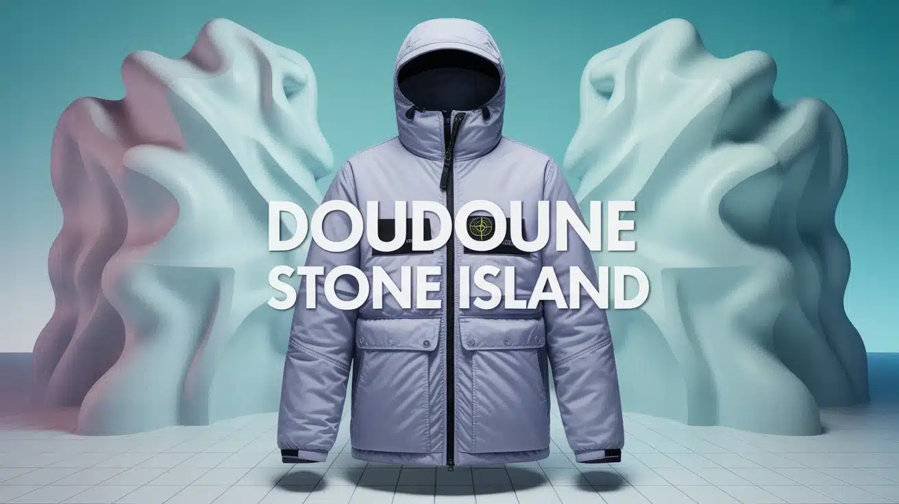 Doudoune Stone Island stylisée textile technique