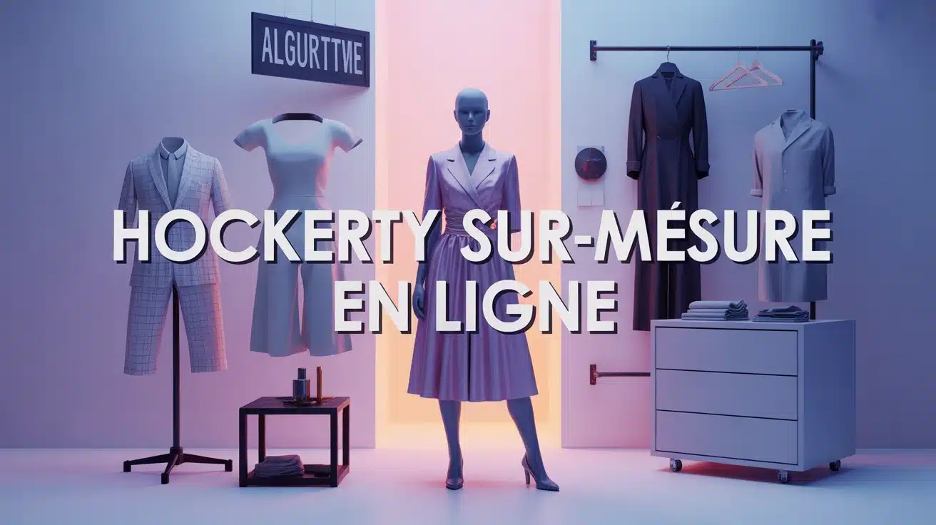 Illustration Hockerty sur-mesure en ligne avec costume et technologie