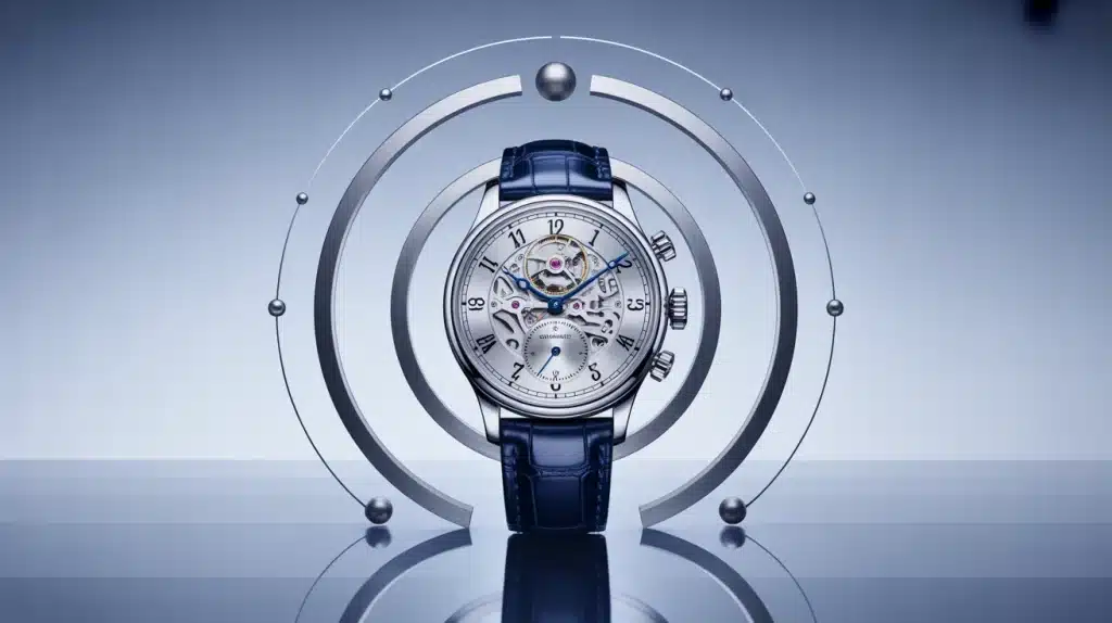 Montre automatique avec mécanisme visible et design élégant