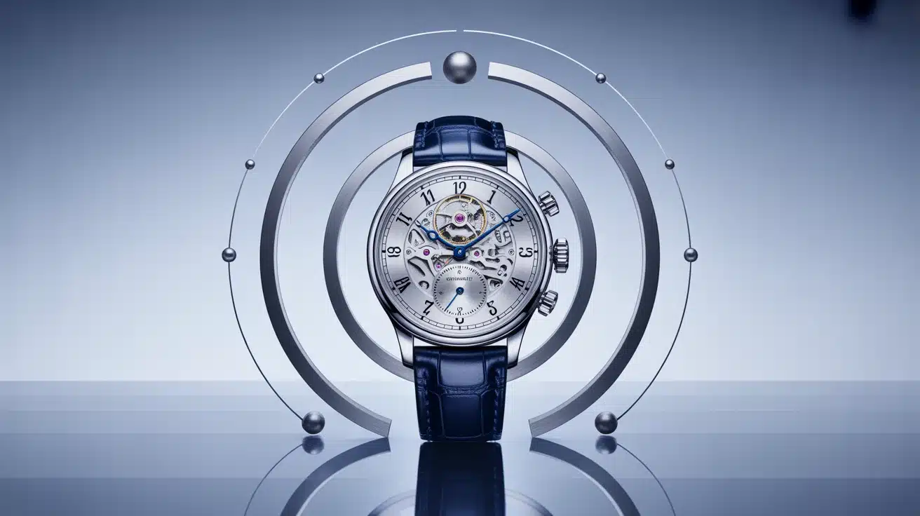 Montre automatique avec mécanisme visible et design élégant