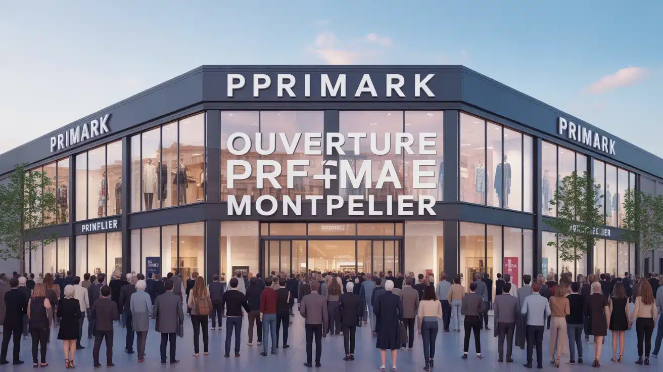 Façade Primark Montpellier avec foule à l'ouverture