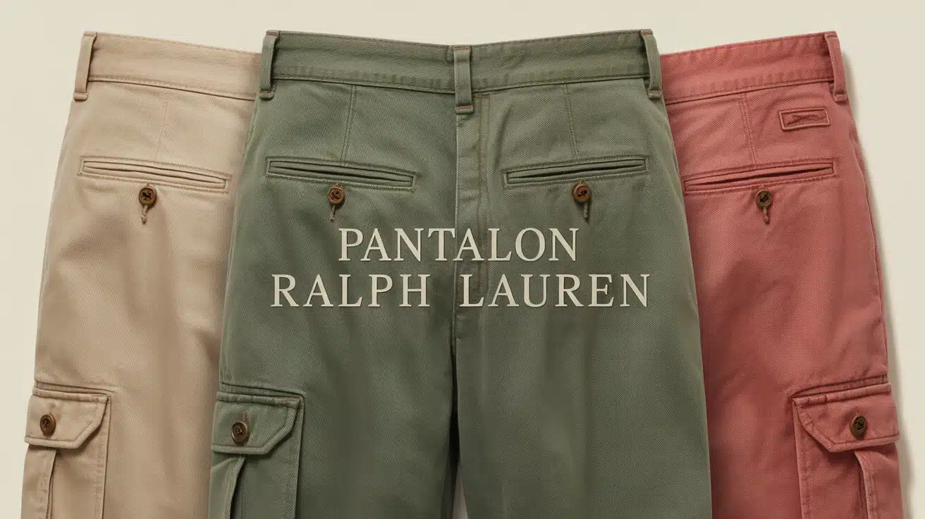 illustration vectorielle pantalon Ralph Lauren iconique beige vert rouge