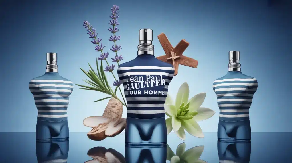 collection parfum Jean Paul Gaultier pour homme flacons buste marin