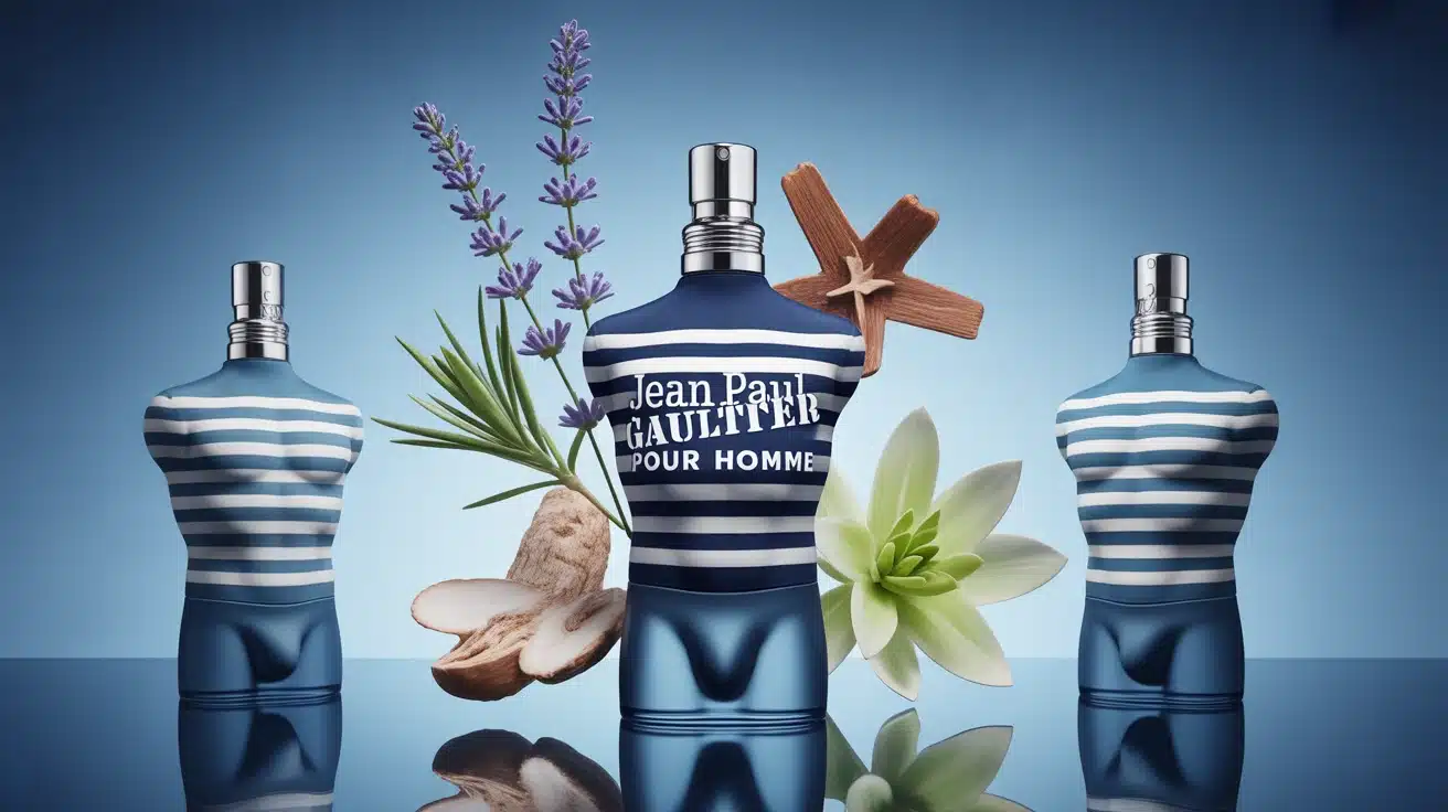 collection parfum Jean Paul Gaultier pour homme flacons buste marin