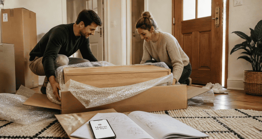 maison et style avis couple déballage