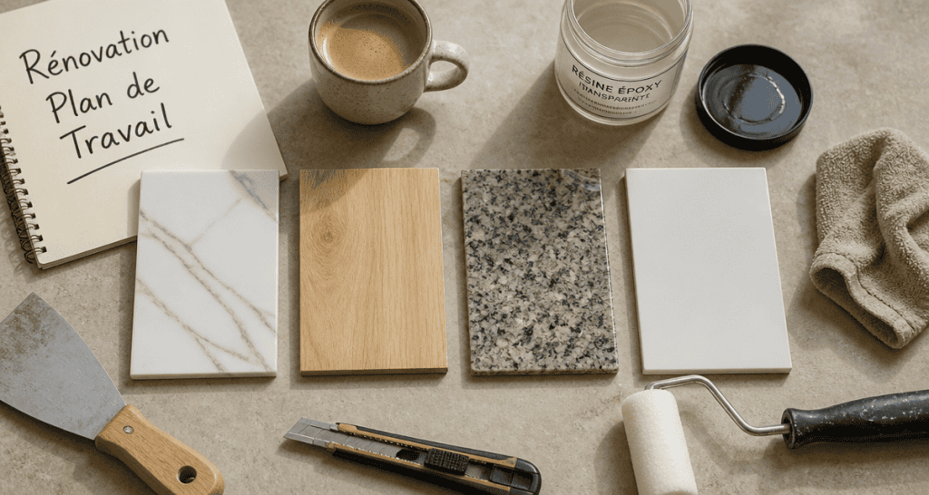 revêtement de plan de travail cuisine quatre solutions