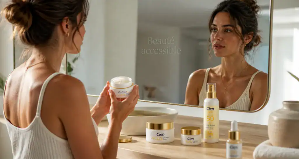 jeune femme crème cien lidl salle de bain