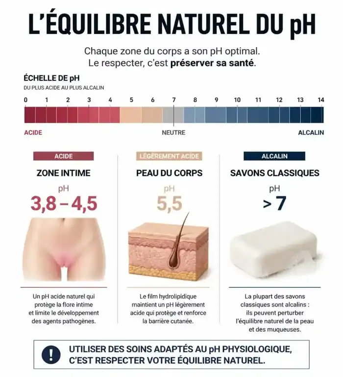 Comparaison des niveaux de pH pour choisir le meilleur savon toilette intime et préserver la flore vaginale