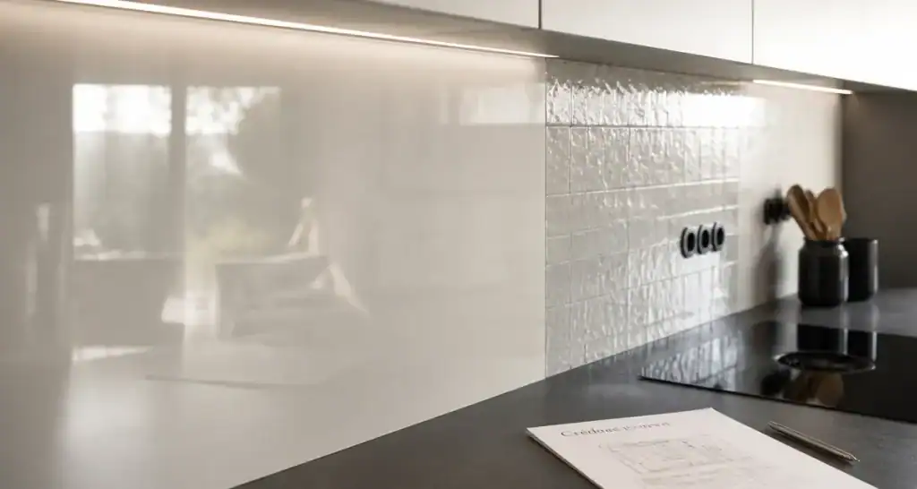 Quelle credence choisir : crédence cuisine laquée et verre trempé, joint silicone