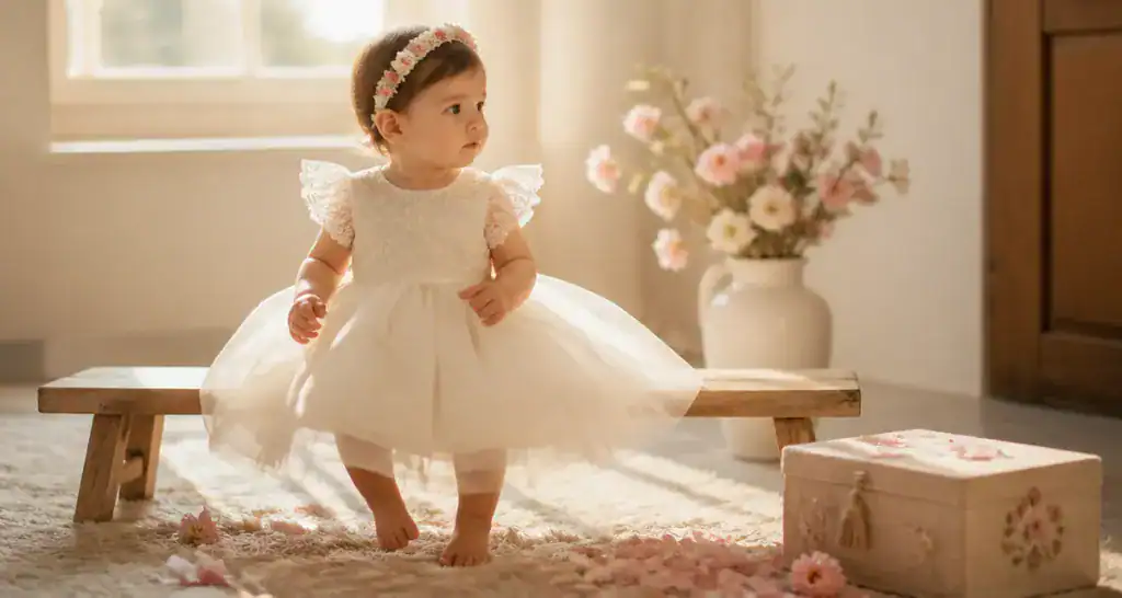 robe anniversaire 1 an coton tulle bébé