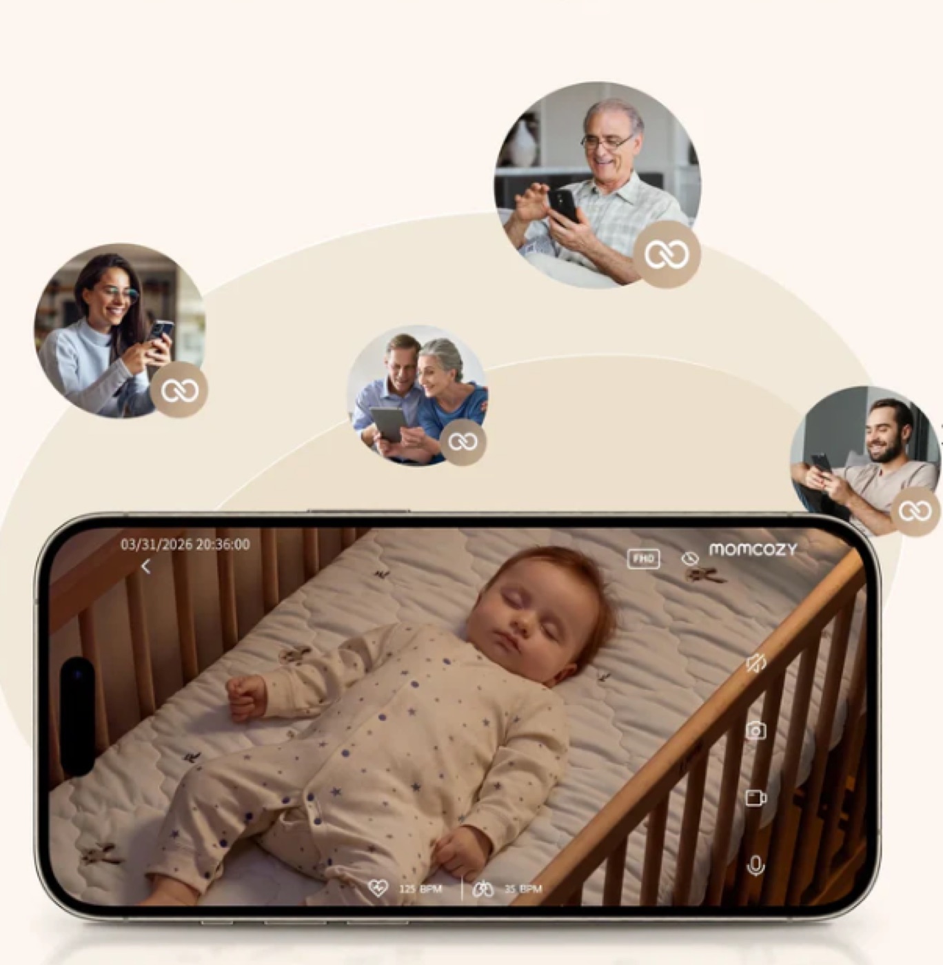 Babyphone caméra Momcozy et écharpe de portage en tissu léger
