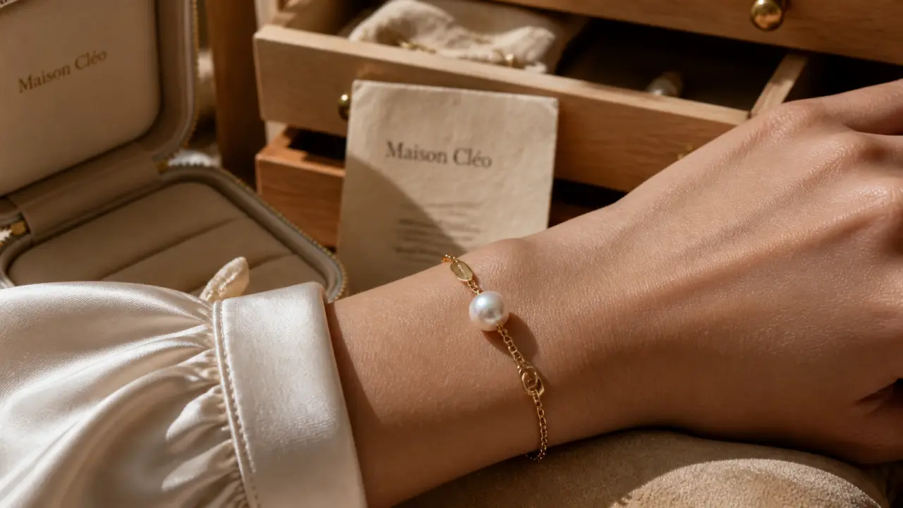 Bracelet en perle de culture sur poignet, perles nacrées eau douce, Akoya ou Tahiti