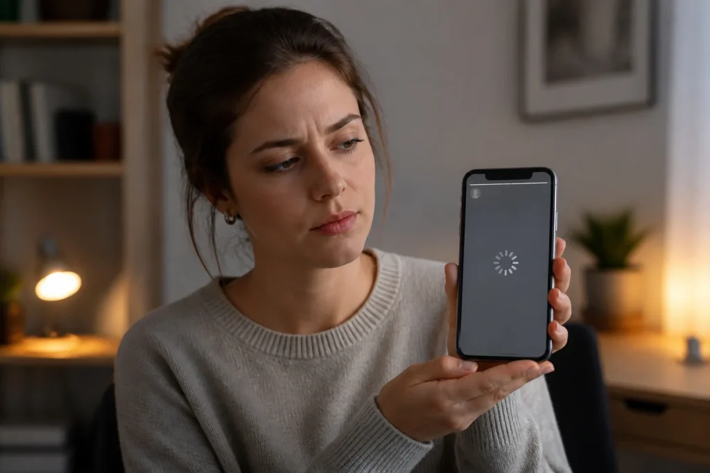 Chargement interrompu sur le smartphone