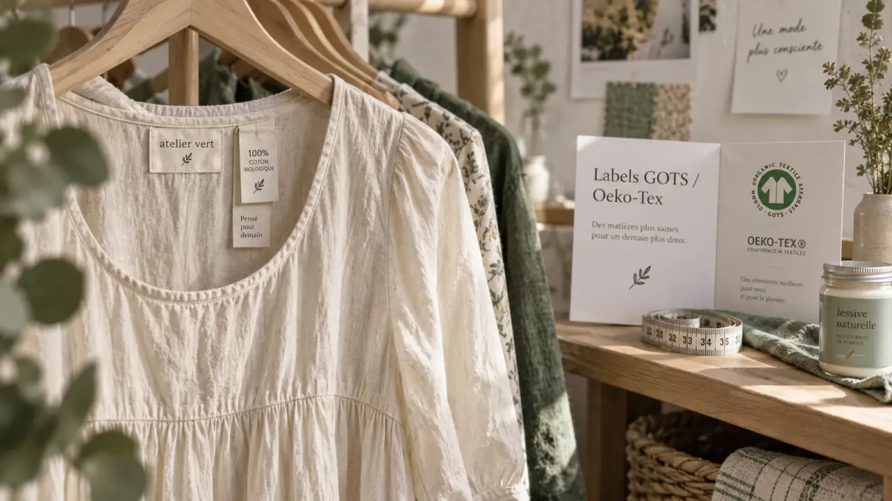 Robe coton bio en coton biologique, labels et coupe en détail